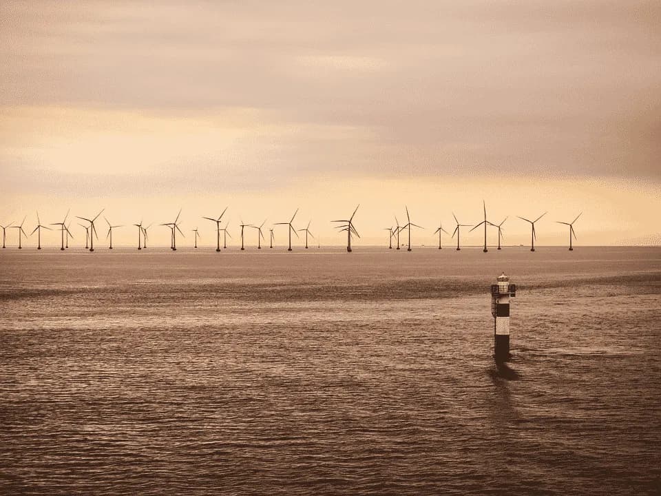 illustration d'un parc éolien offshore